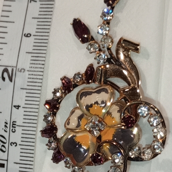 12k Gold Carl Art Enamel Brooch - Picture 10 of 16